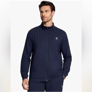 Veboon Men’s Performance Jacket Navy Zip Front, Size XL